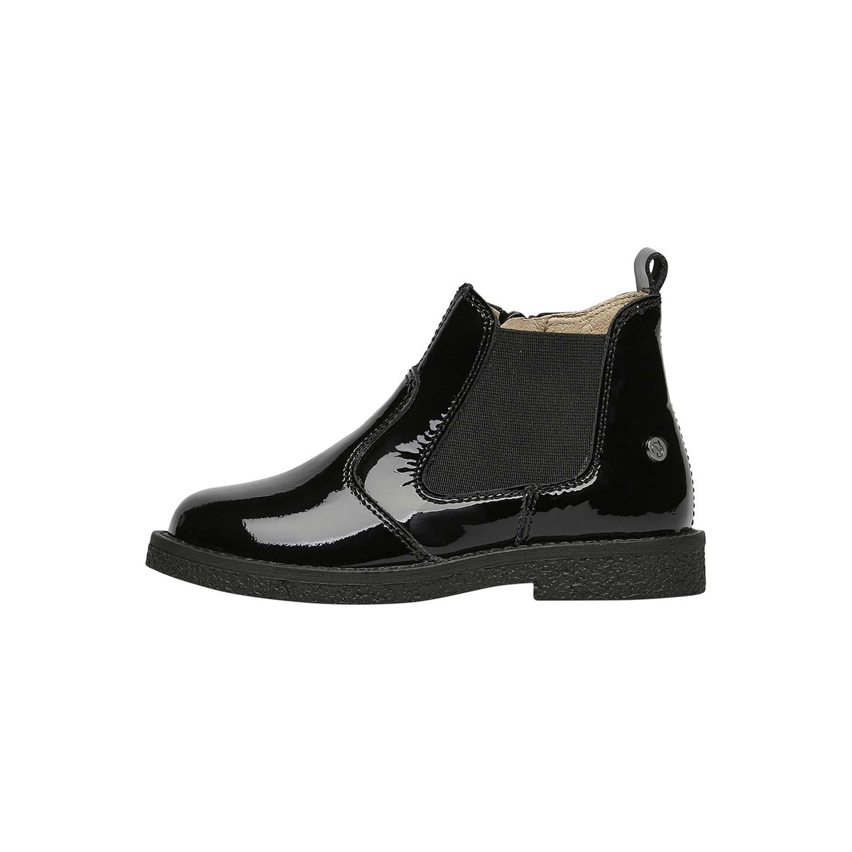 Botts en cuir verni avec glissière ARTHUR noir, NATURINO