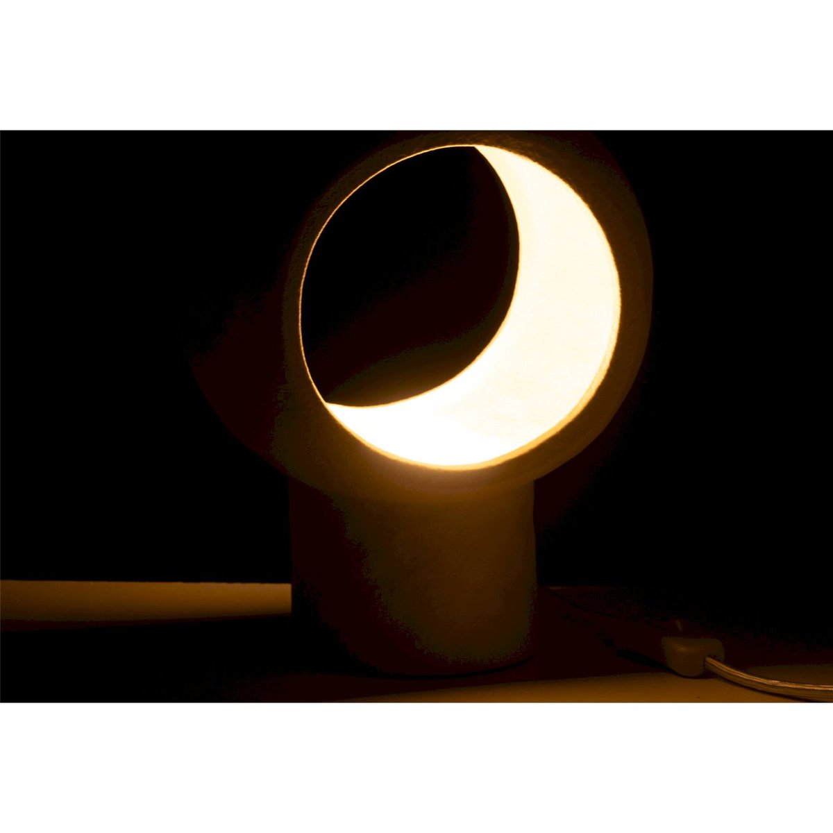 Lampe cercle en pierre format organique globe beige pierre naturel, RECOLLECTION