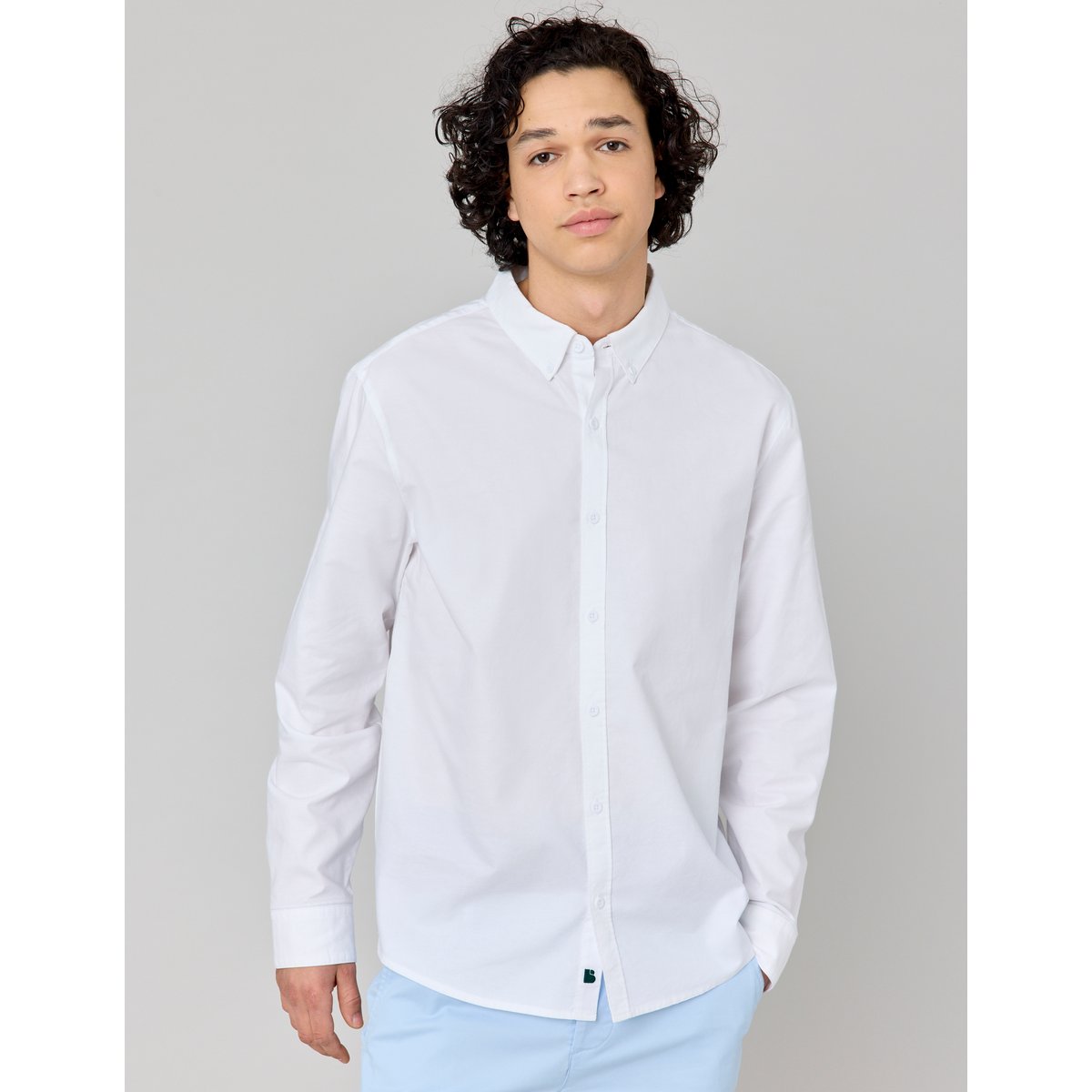 Chemise oxford unie blanc, BZB