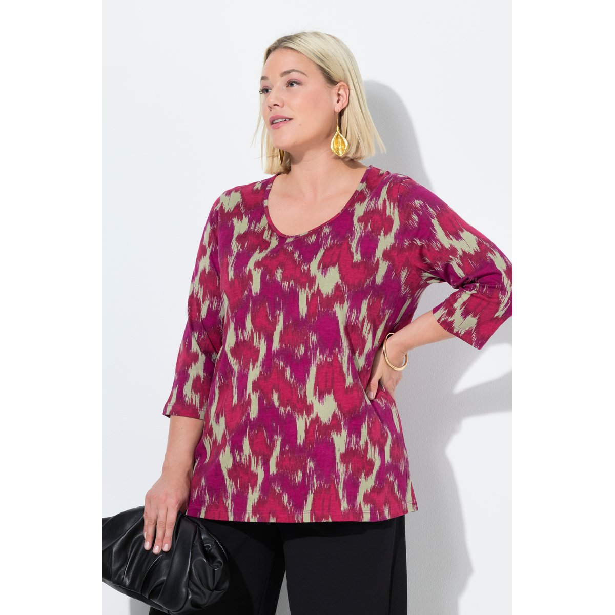 T-shirt coupe évasée noir, ULLA POPKEN