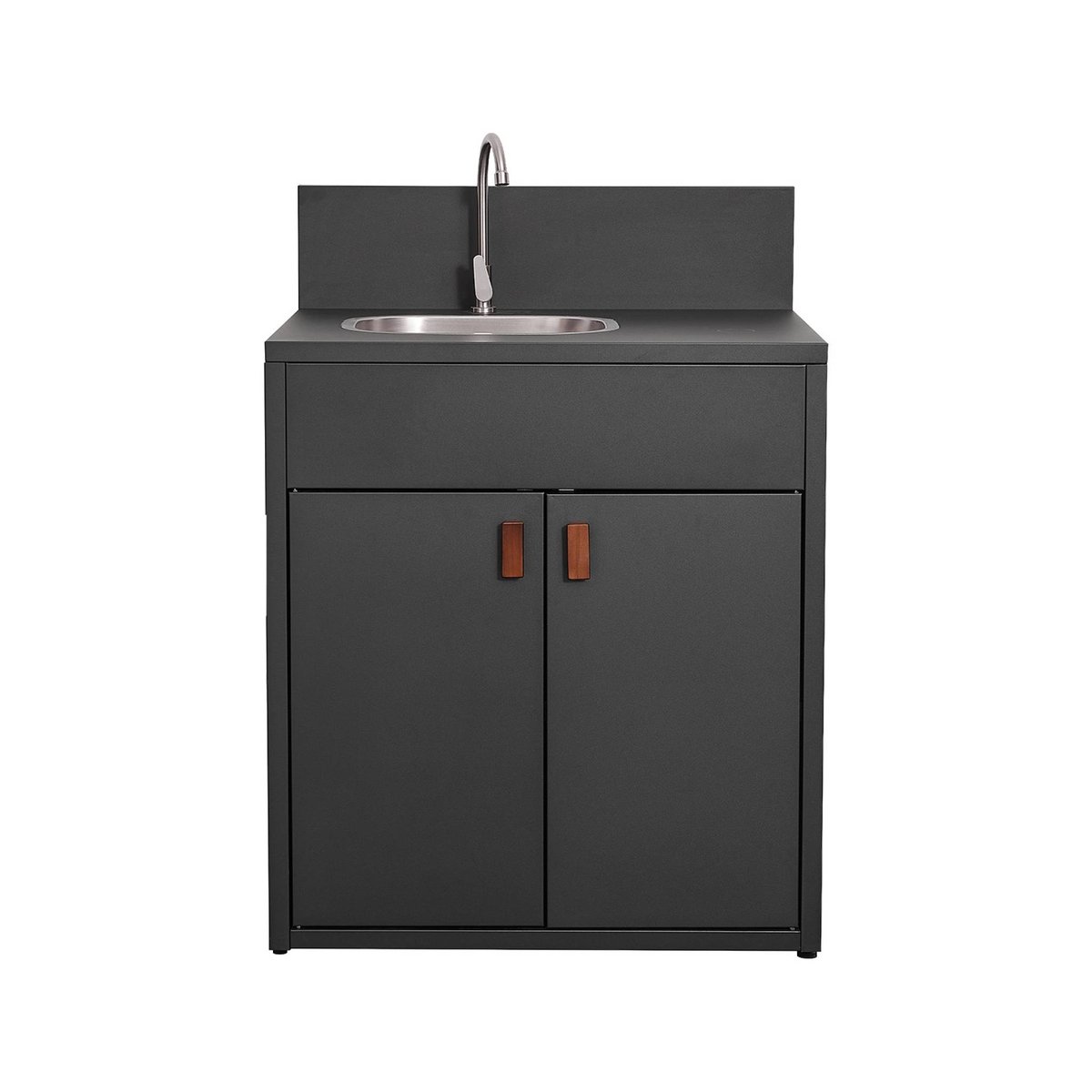 Cuisine extérieure 3 modules acier avec barbecue gaz 4 brûleurs THIRA BARBECUE GAZ + 3 MODULES noir, SWEEEK
