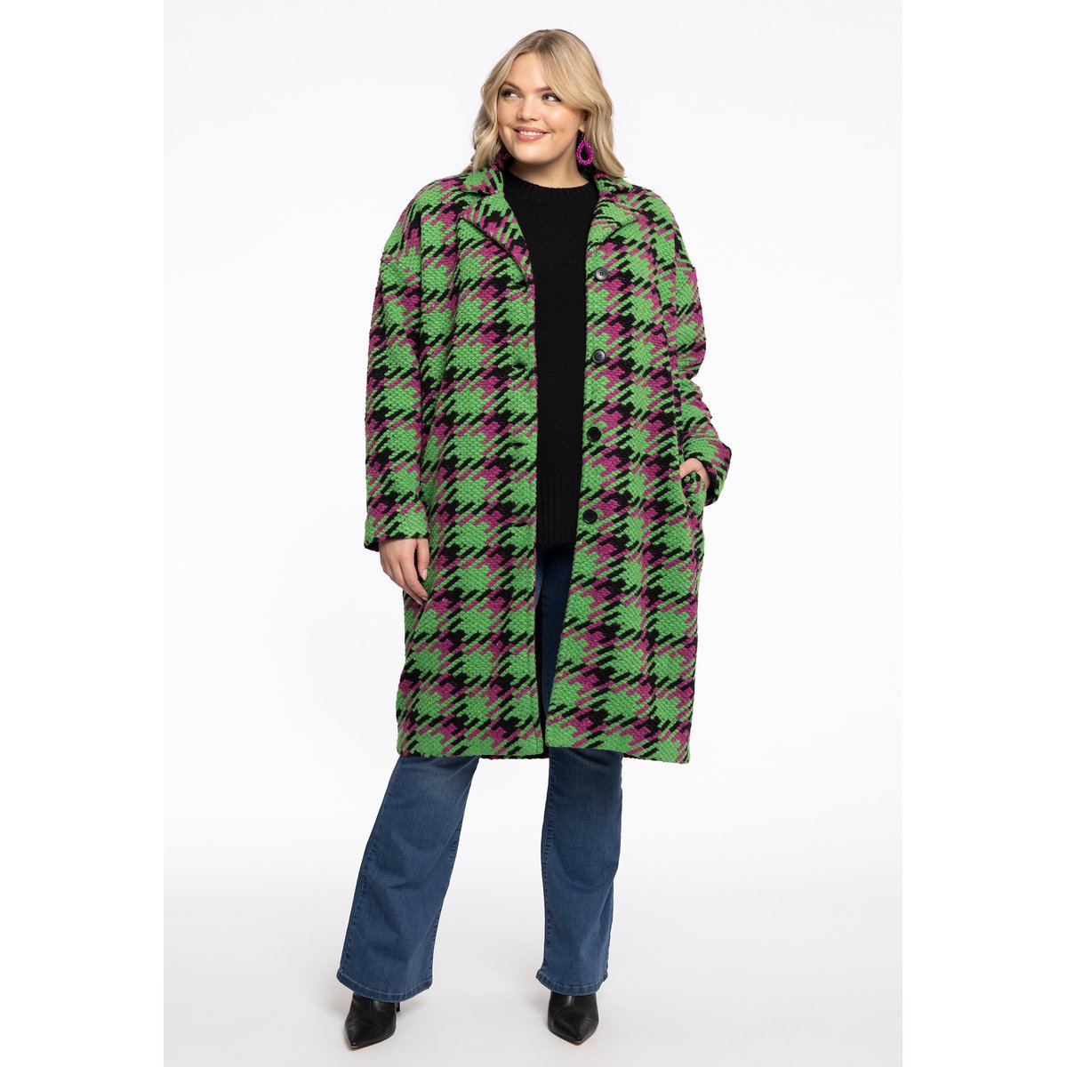Manteau à carreaux vert, YOEK