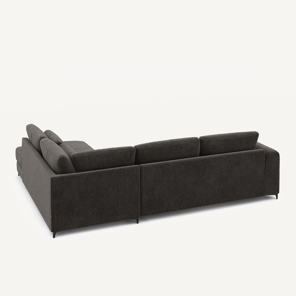 Canapé angle droit convertible, en velours chenille, Marsile basalte, AM.PM