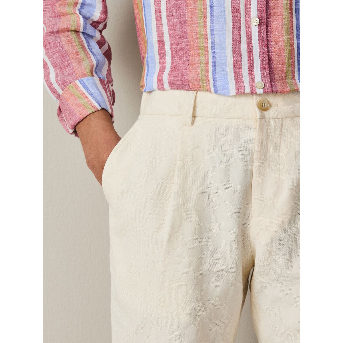Short costume coton tapisserie écru, NEXT