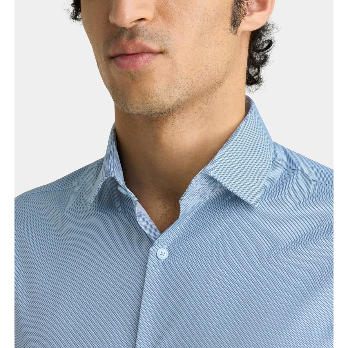 Chemise droite hdobperfor bleu, GALERIES LAFAYETTE