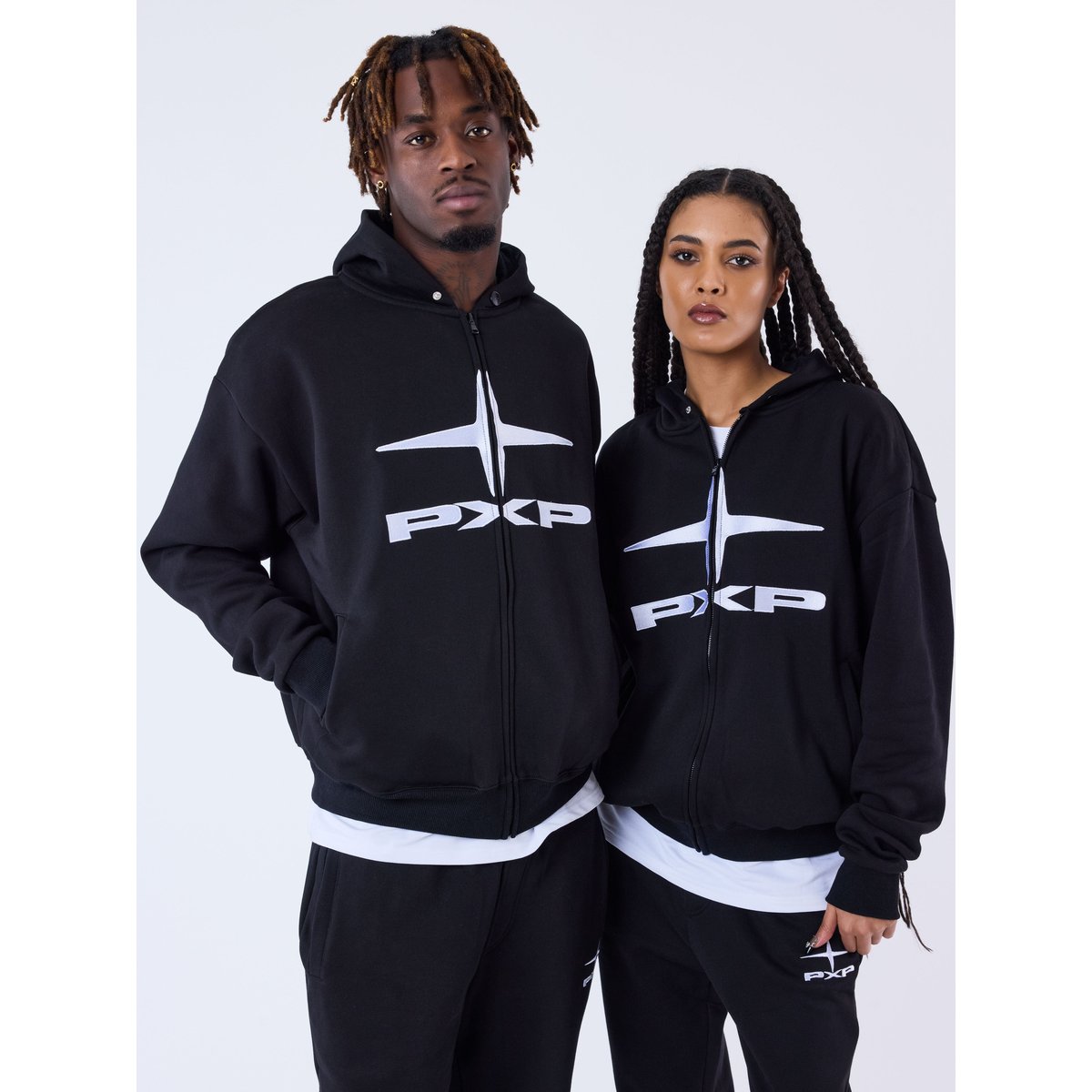 Sweat à capuche zippé Essentials noir, PROJECT X
