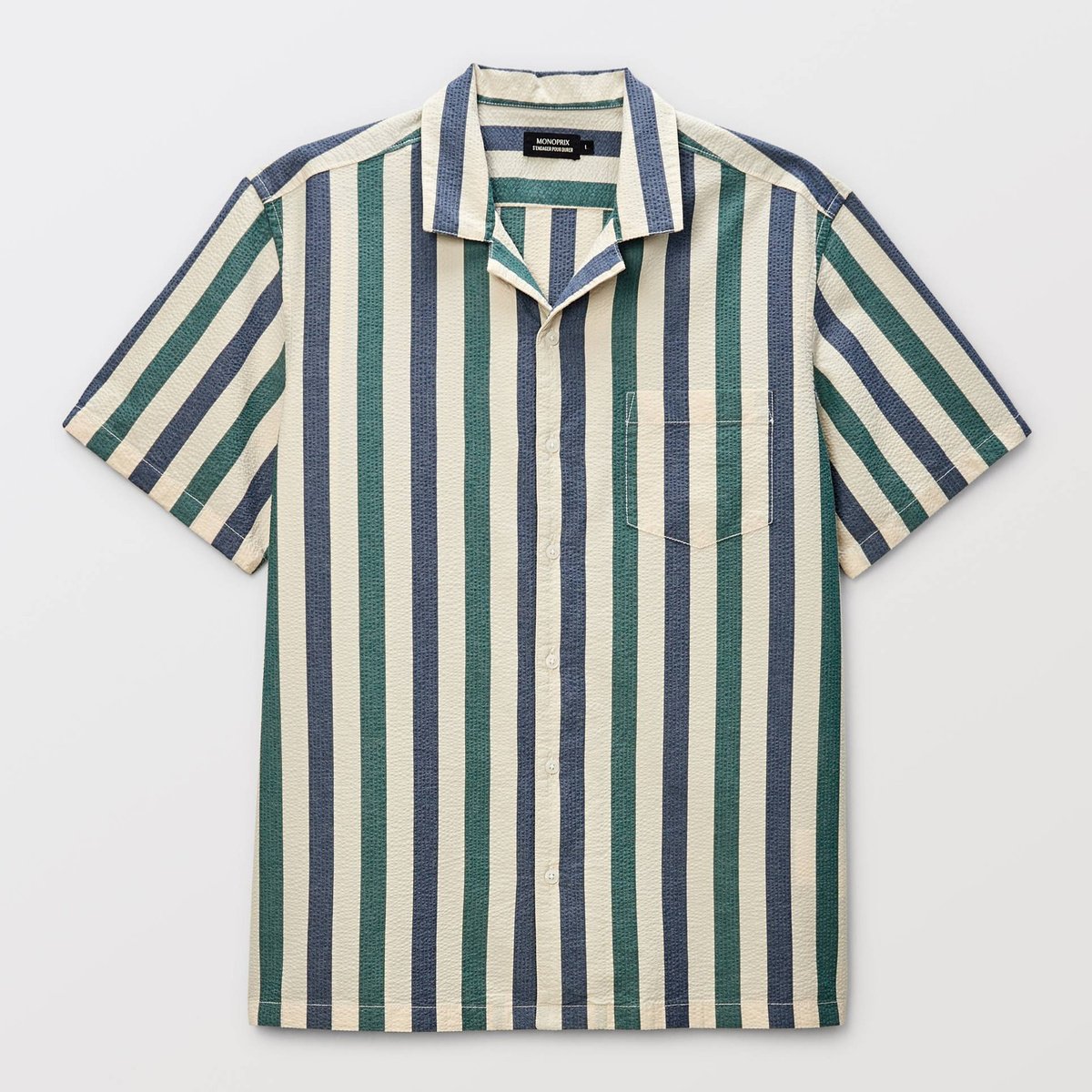 Chemise manches courtes en coton BIO GOTS ecru, MONOPRIX