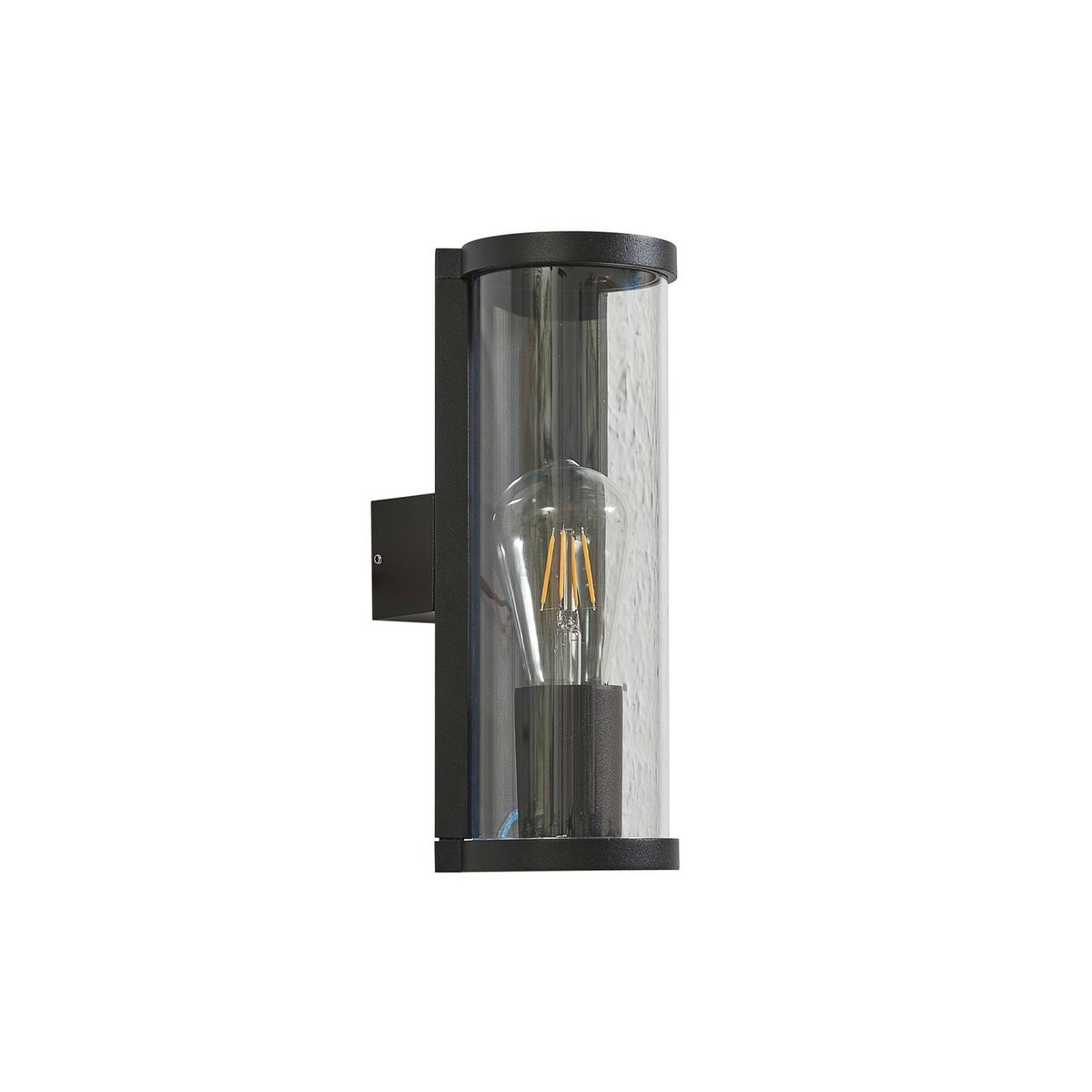 Applique extérieure en aluminium moderne noir, gris fumé, LUCANDE