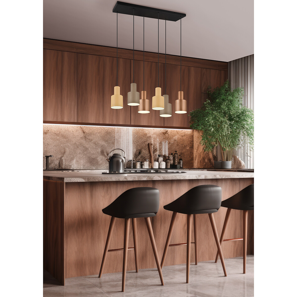 Candeeiro de teto Agudo, TRIO Lighting castanho , TRIO LIGHTING