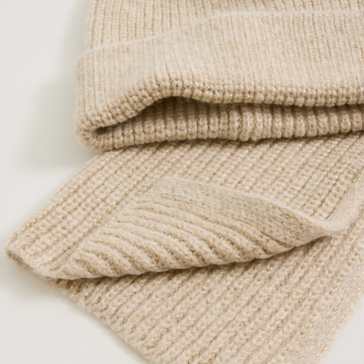 Coffret cadeau écharpe et bonnet beige, GRAIN DE MALICE