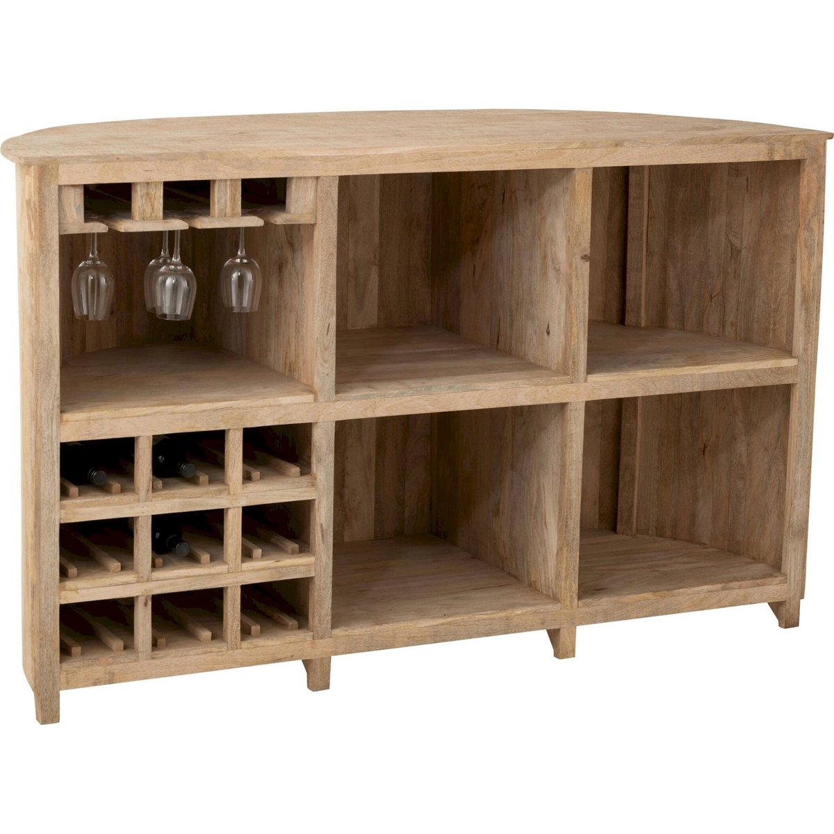 Meuble bar lounge en bois de manguier naturel, RECOLLECTION