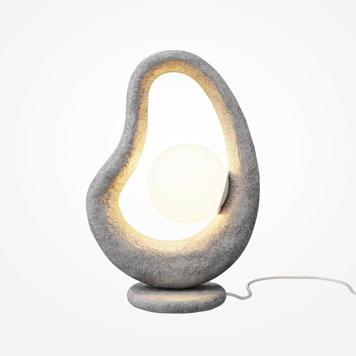 Lampe à poser organique 1 globe LULING gris, PIER IMPORT