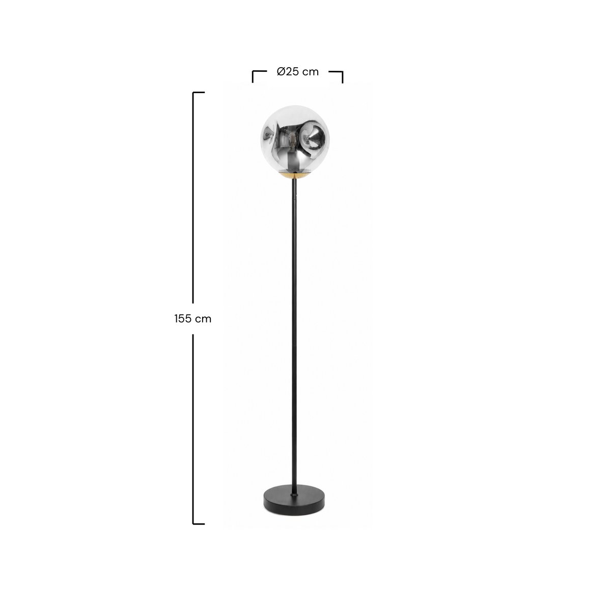 Lampadaire en verre et métal  - BRUME chrome, MAISON PAVANE