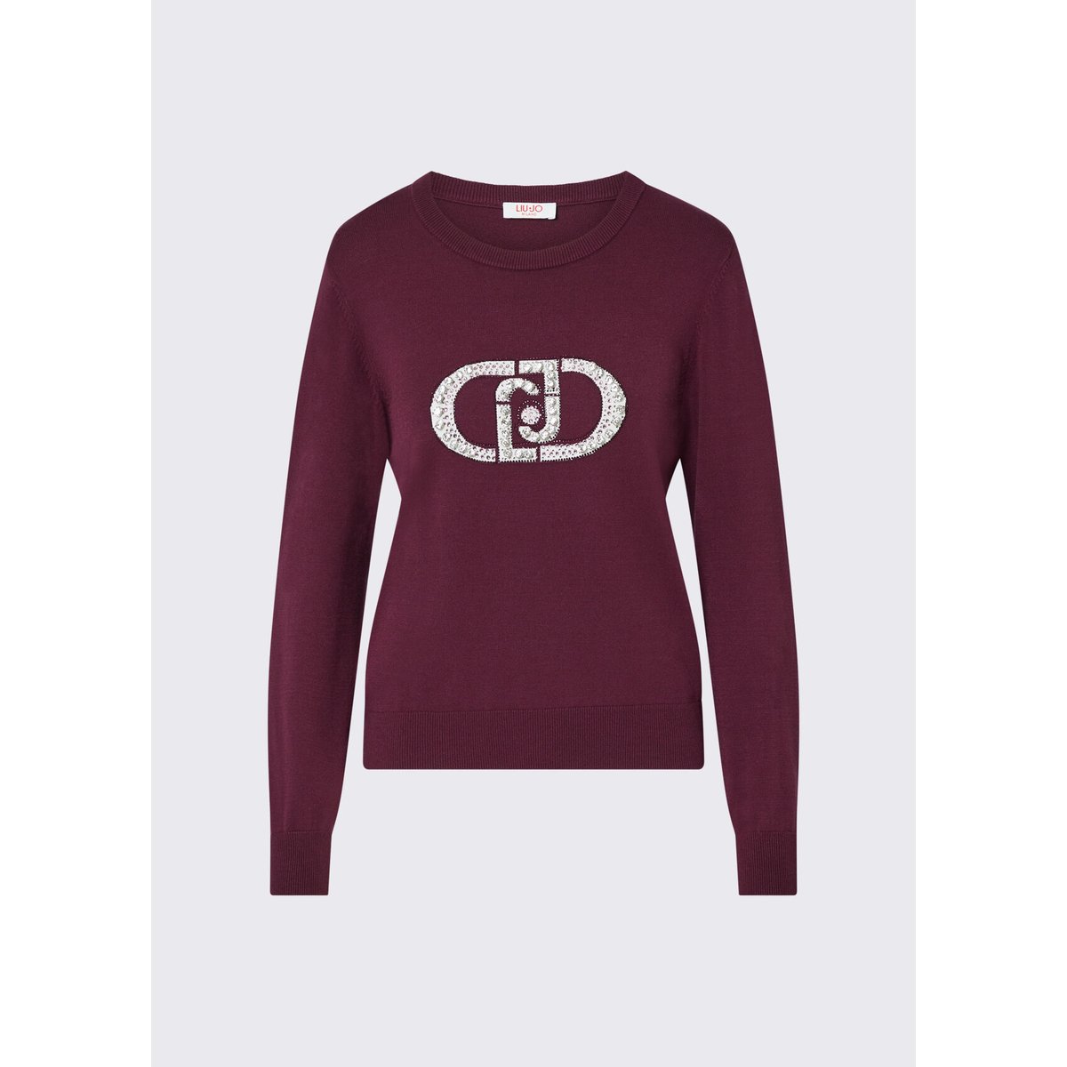 Pull avec logo monogramme aubergine, LIU JO