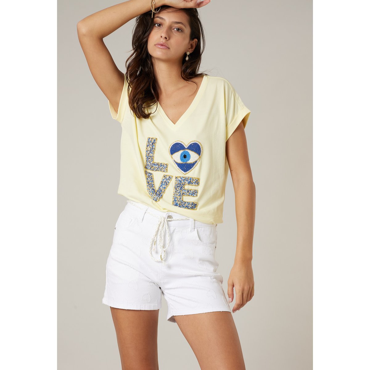Short femme en twill
LIA ecru, DEELUXE