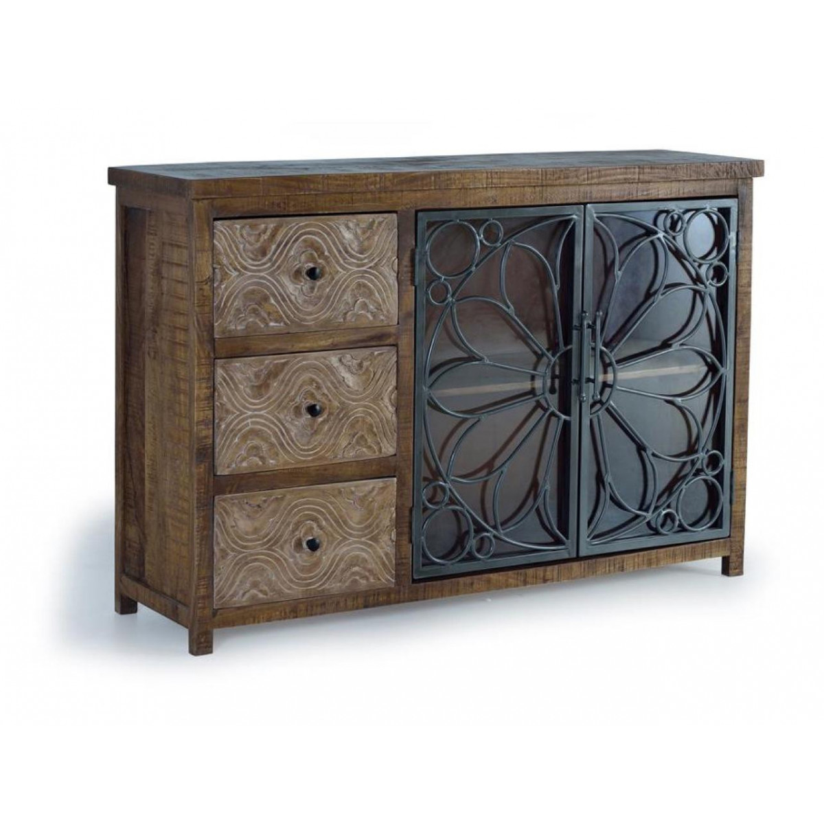 Buffet 3 tiroirs - QUÉLINA marron, DECORATION D’AUTREFOIS