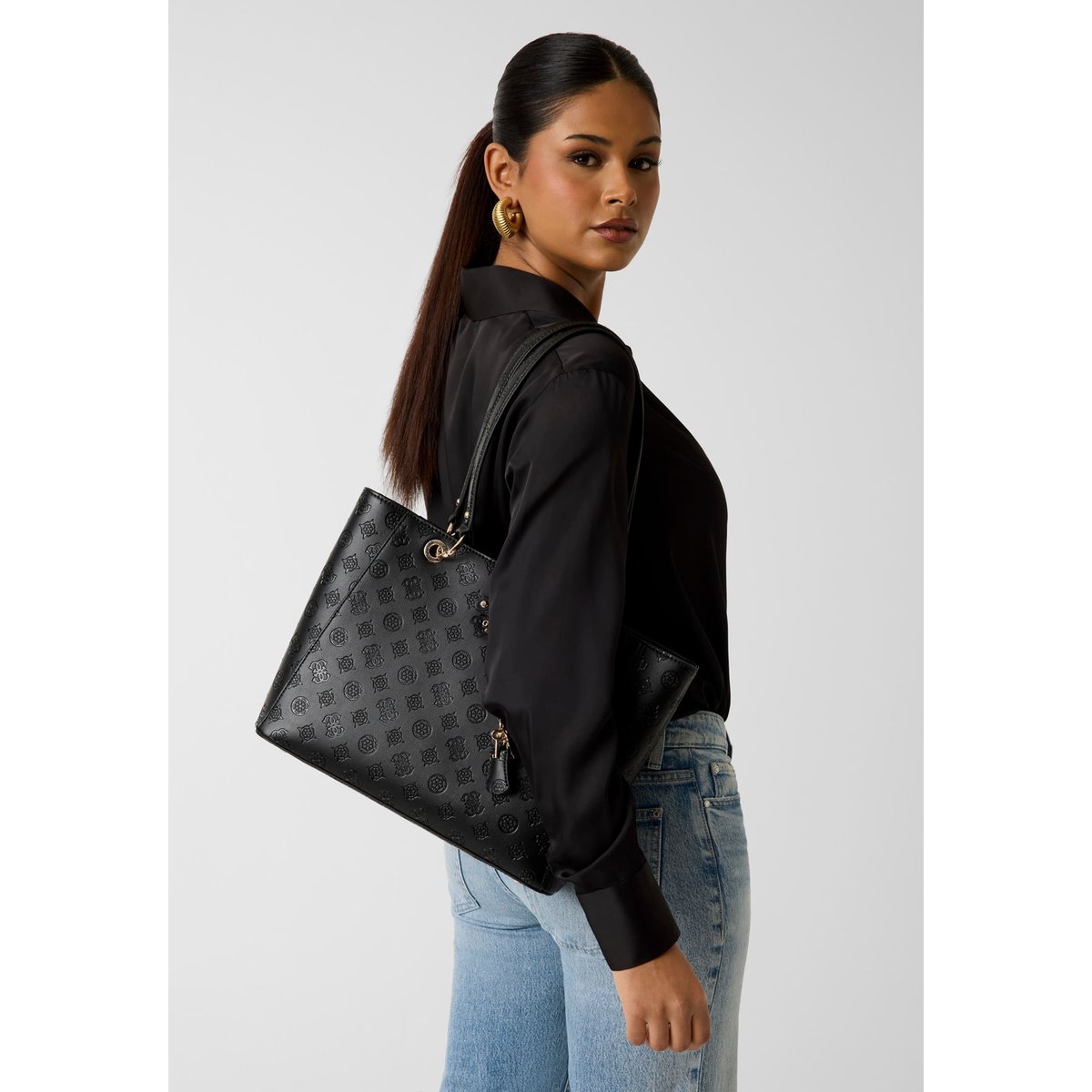 Sac À Main Brooke Charm noir, GUESS