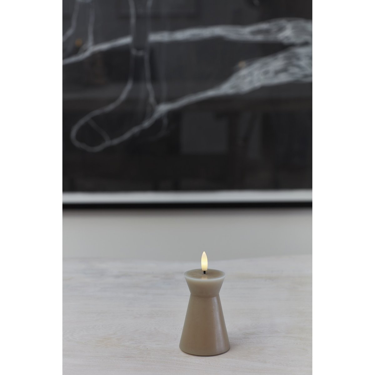 Bougie LED Nordic Cone greige, SIRIUS