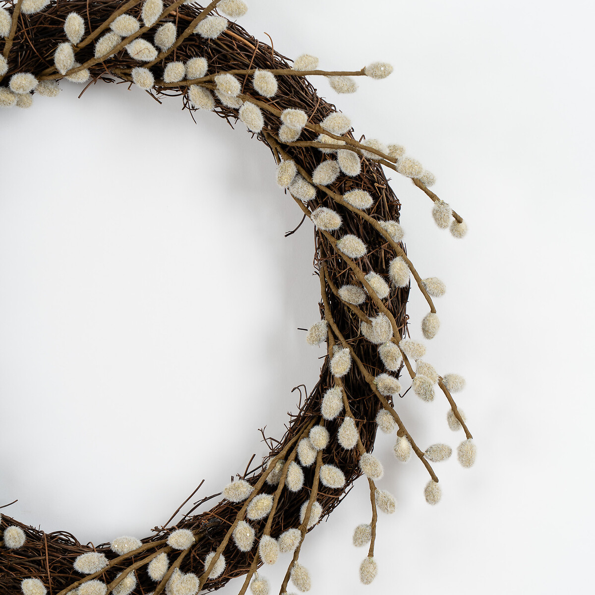 35cm Pussy Willow Wreath natural, SO'HOME