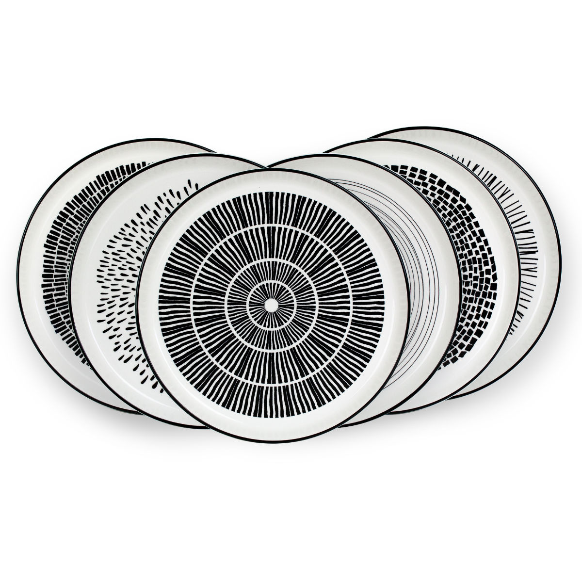 Lot de 6 grandes assiettes, Yucatan beige, ARTIME