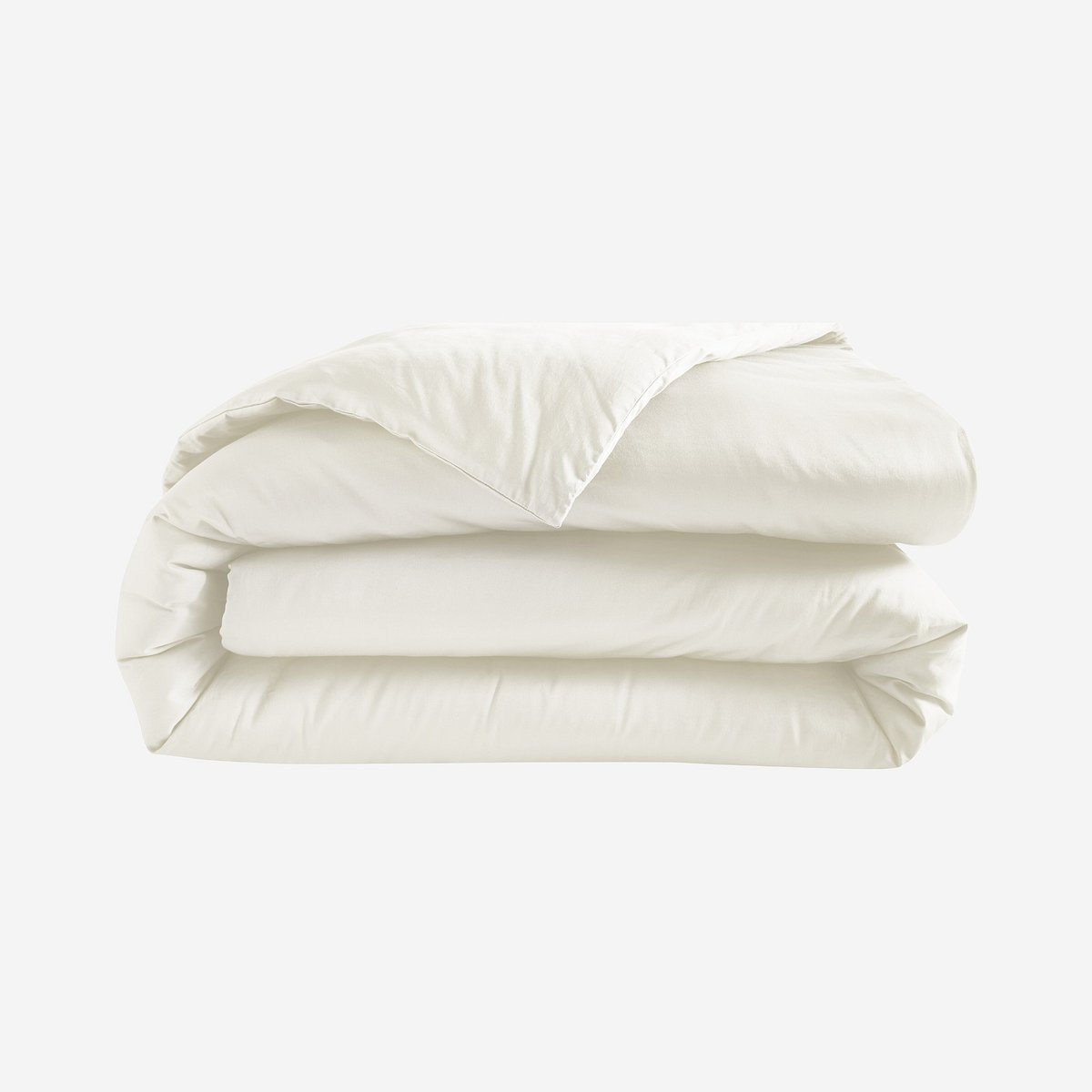 Housse de couette en satin de coton ALEXANE beige, HABITAT