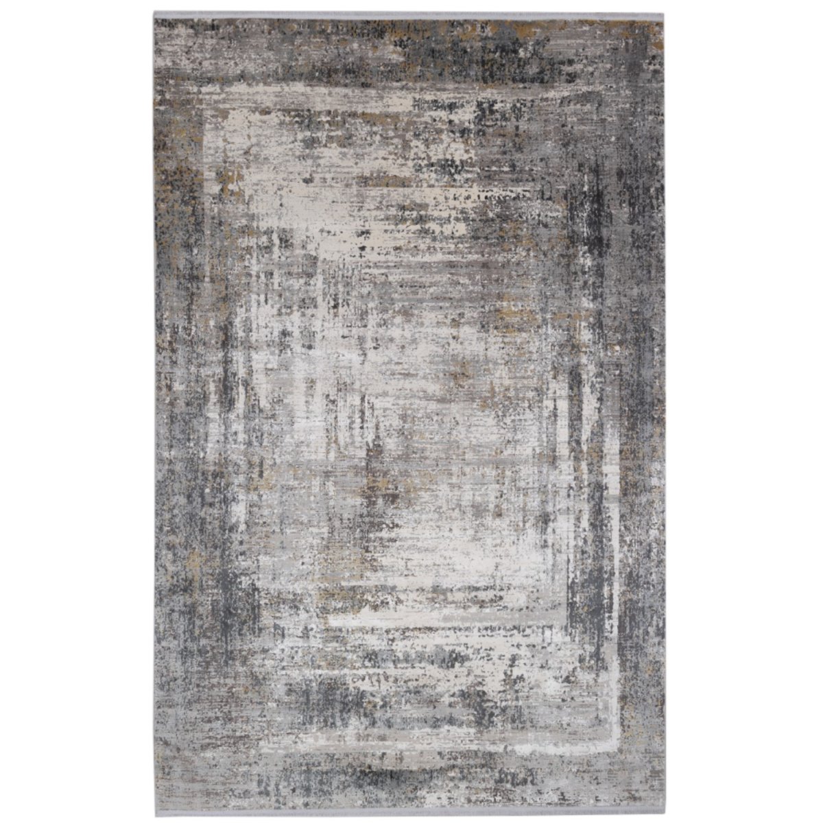 Tapis de salon moderne en viscose BRODERIE gris, NOVATREND