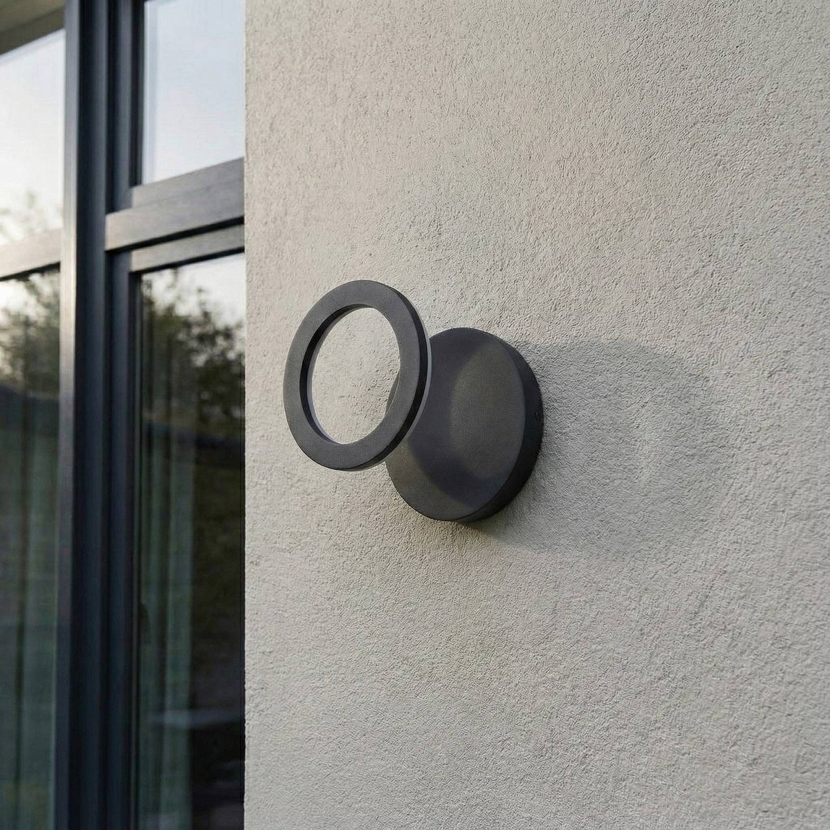 Applique extérieure en aluminium moderneLED noir, LINDBY