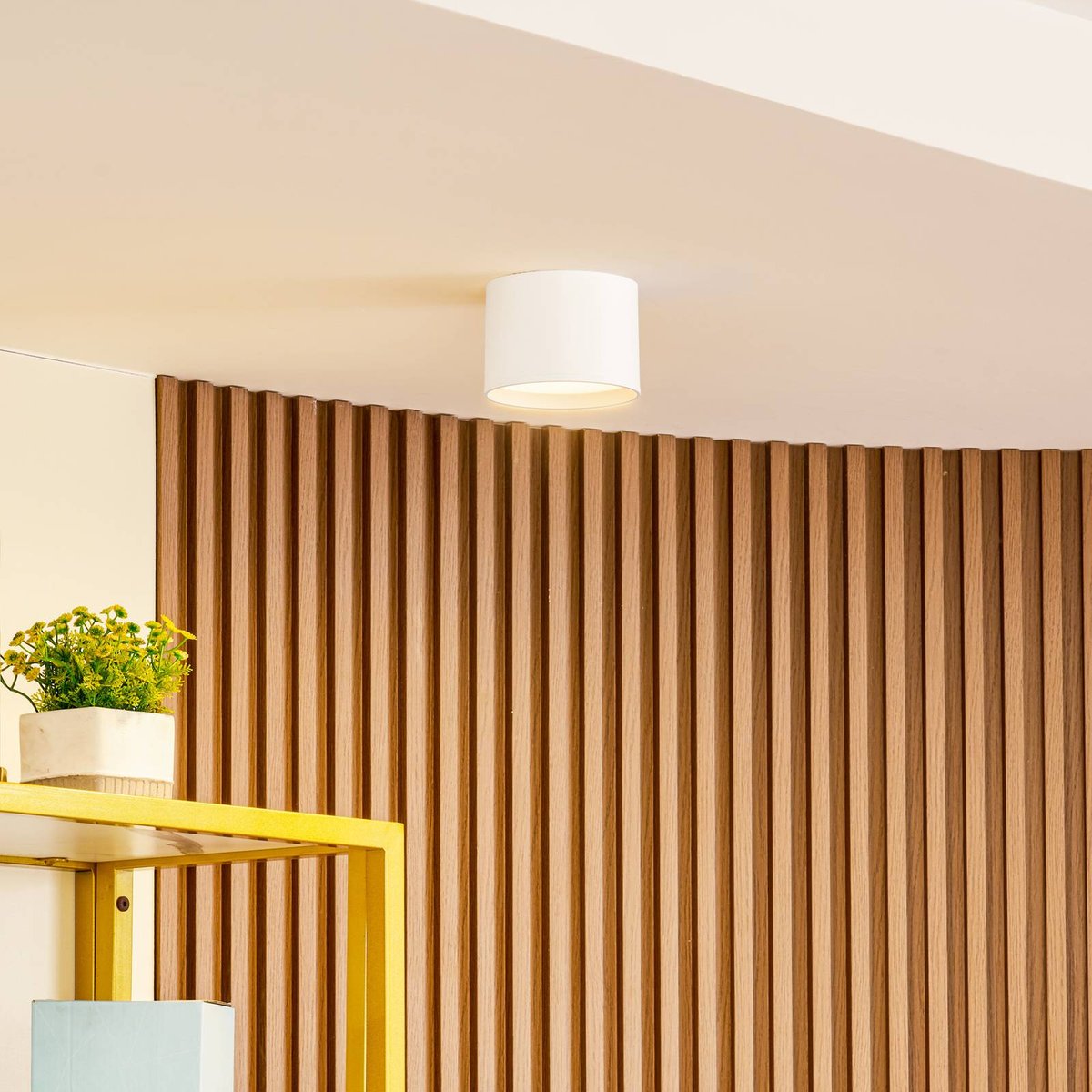 Plafonnier en aluminium moderneLED, Nivoria blanc, LINDBY