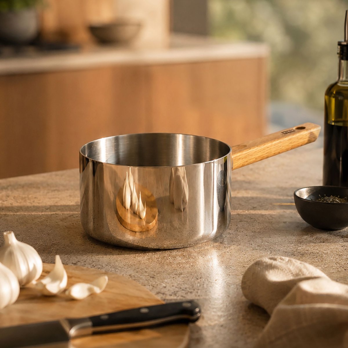 Casserole 18cm en acier inoxydable, ECTOR inox-naturel, OGO LIVING