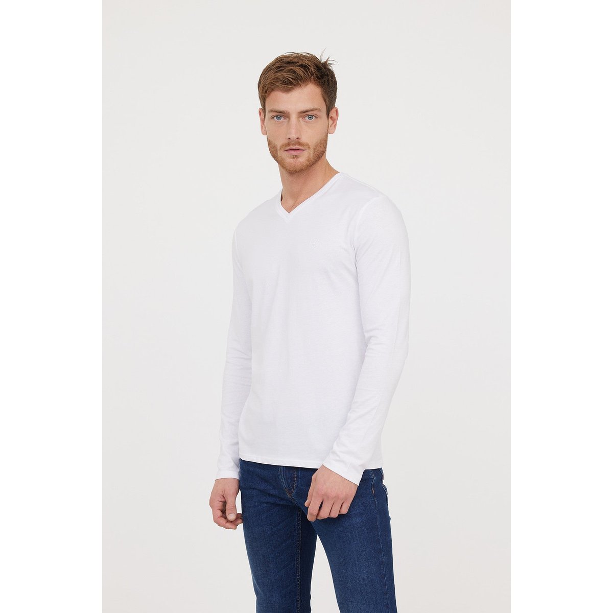 T-Shirt manches longues coton regular AJESSY blanc, LEE COOPER