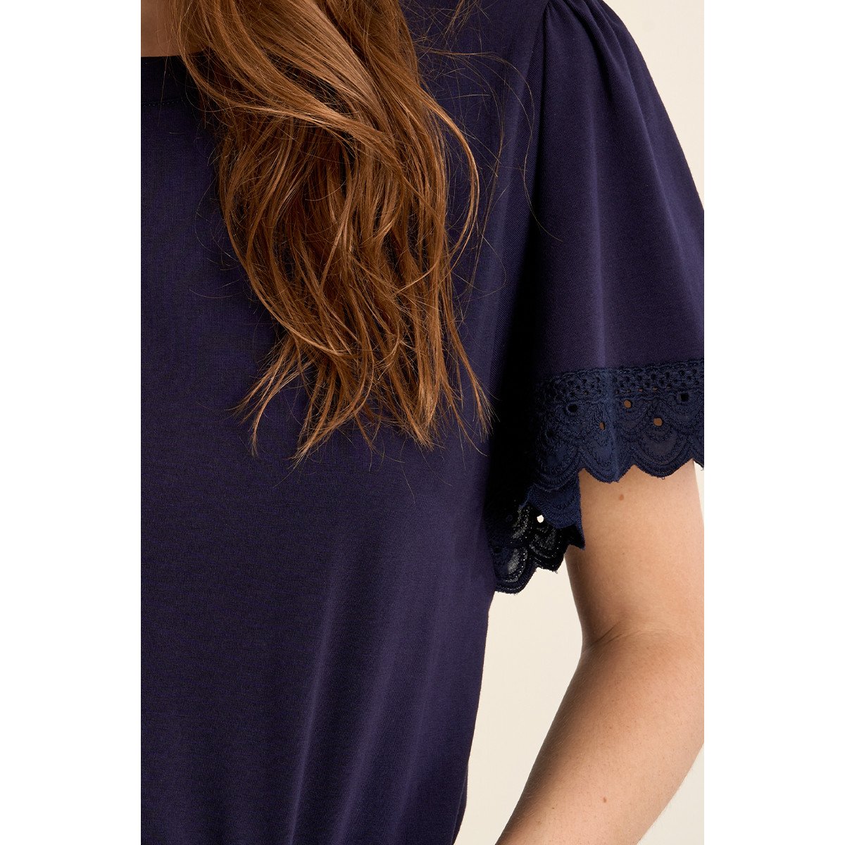 T-shirt en coton oversize, manches volantées navy blue, MOLLY BRACKEN