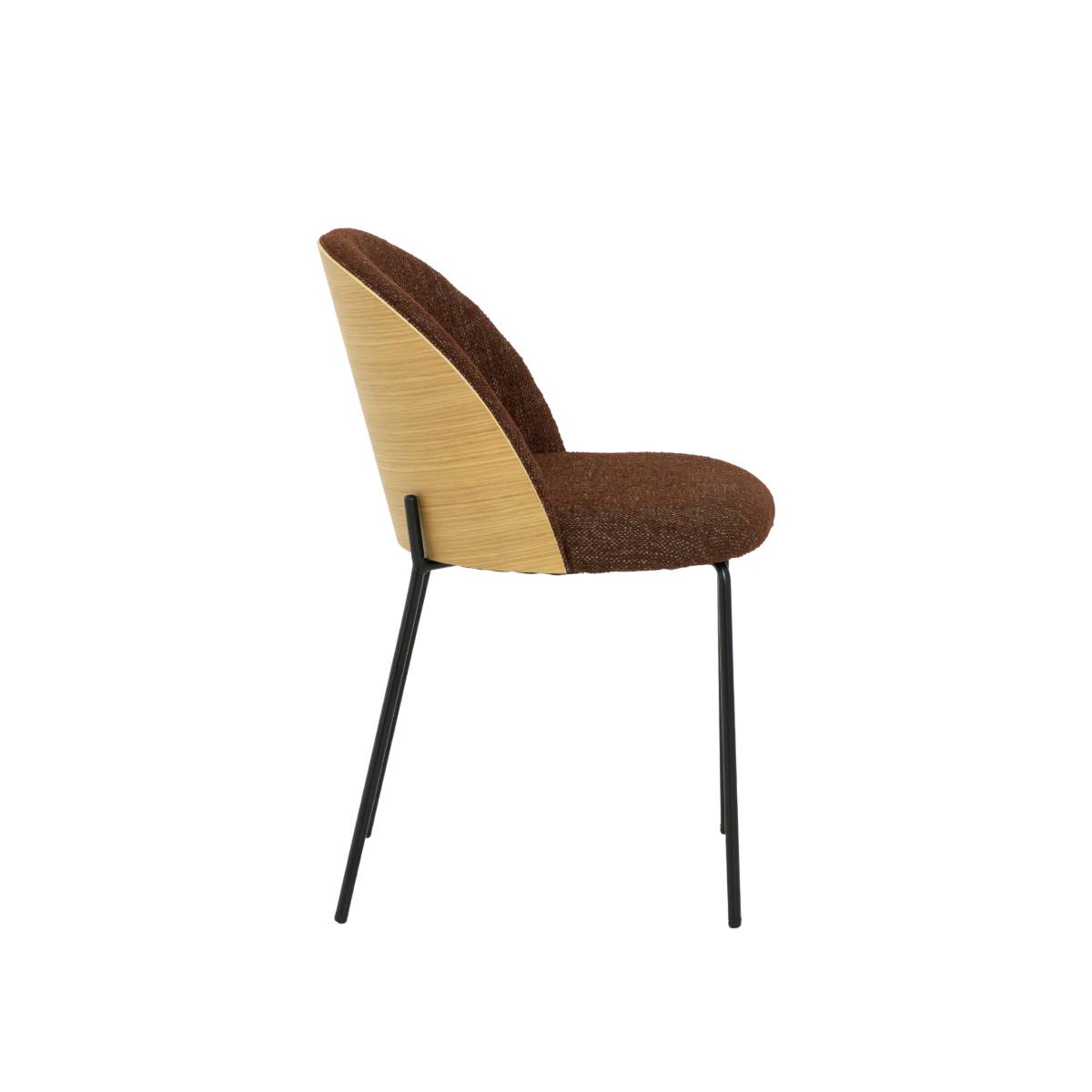 Lot de 2 chaises en tissu et bois NYSSA rouge, MADE IN MEUBLES