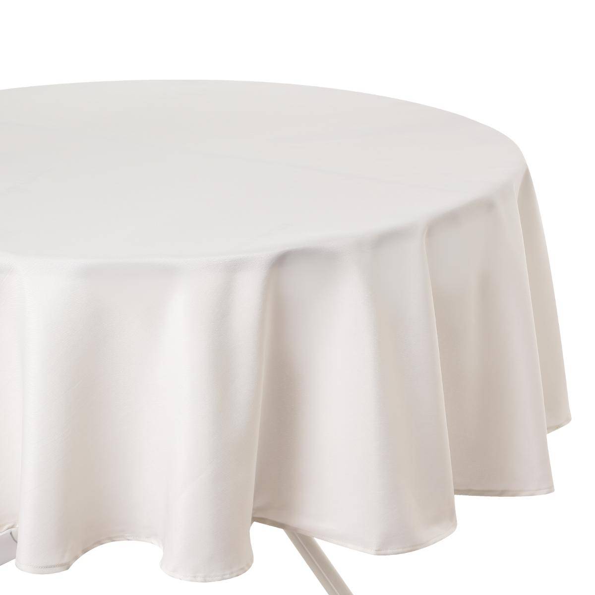 Nappe ronde anti-tâche LALLIE ivoire, ATMOSPHERA