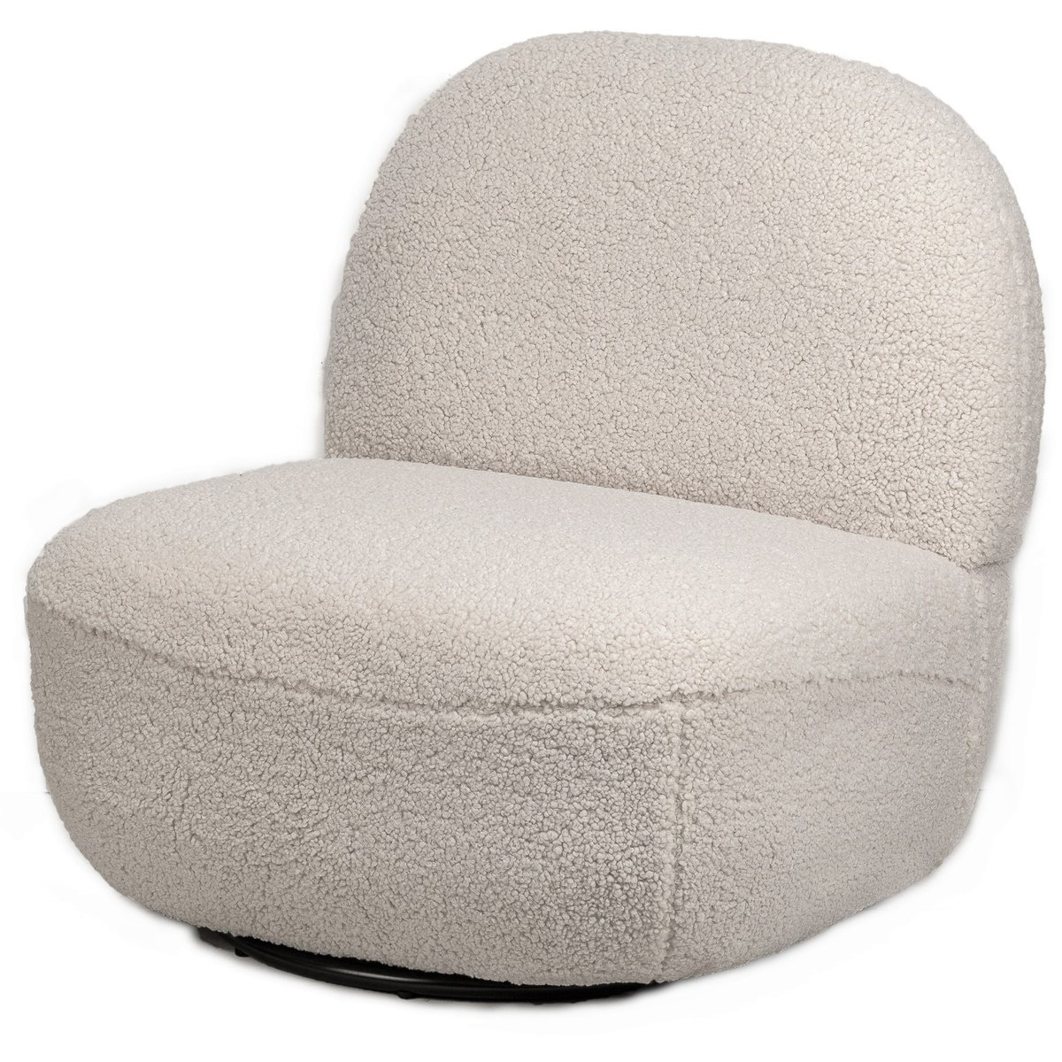 Fauteuil de salon pivotant, bouclette, KAMPALA blanc cassé, NORDLYS