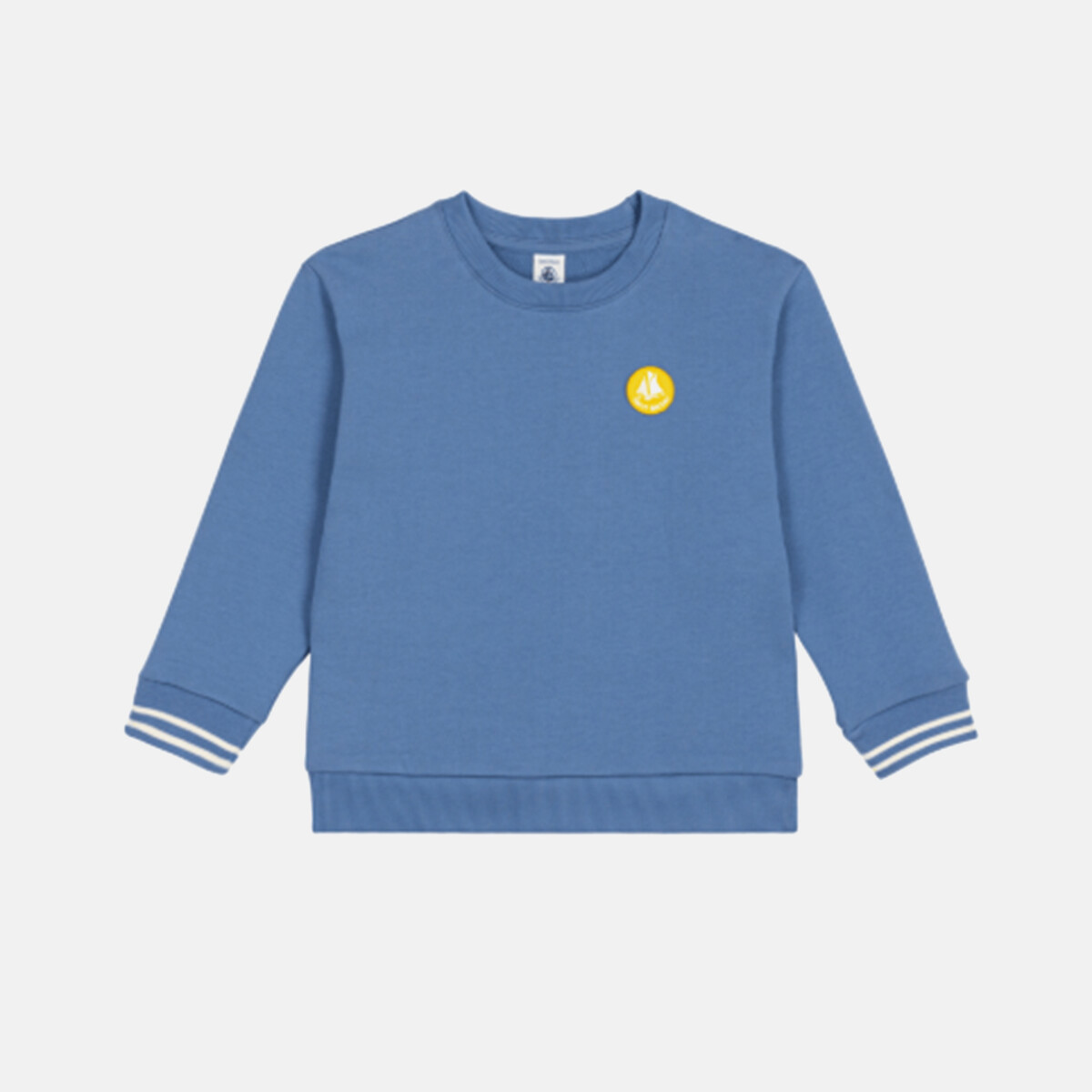 Plain Cotton Sweatshirt blue, PETIT BATEAU