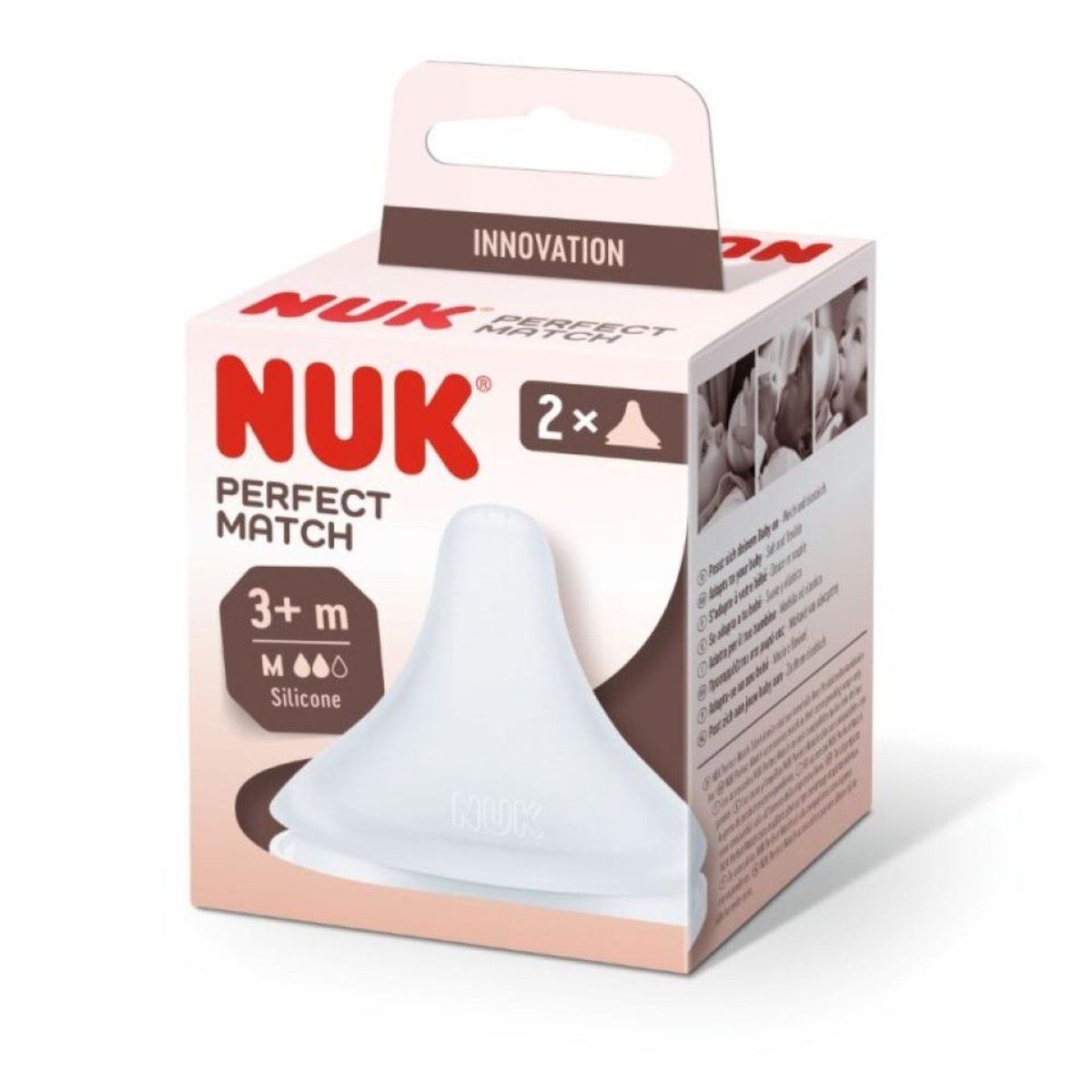 Lot de 2 tétines silicone Perfect Match taille M 3 mois et + couleur unique, NUK
