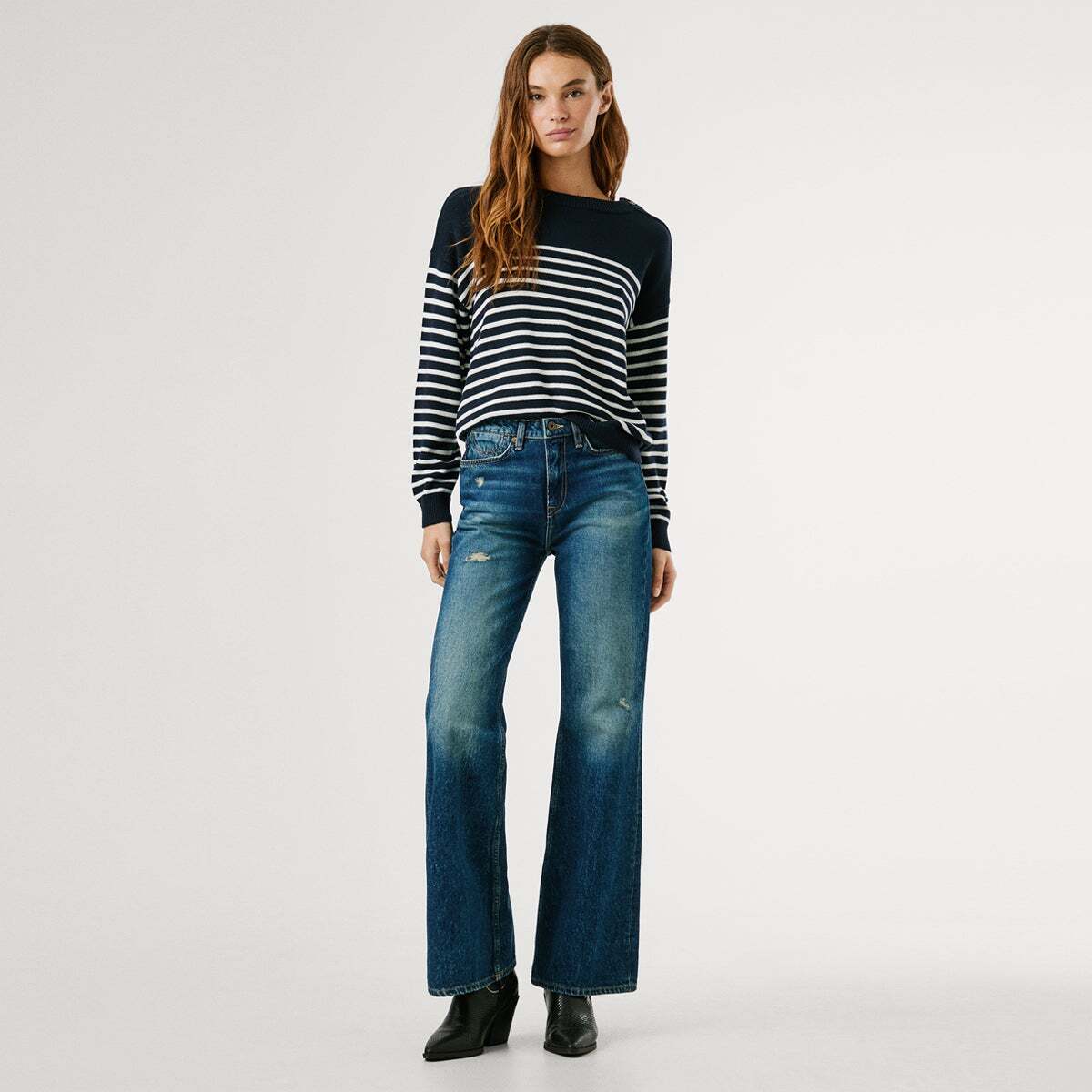 Willa - Jean Coupe Évasée, Taille Haute vintage worn medium tinted, PEPE JEANS