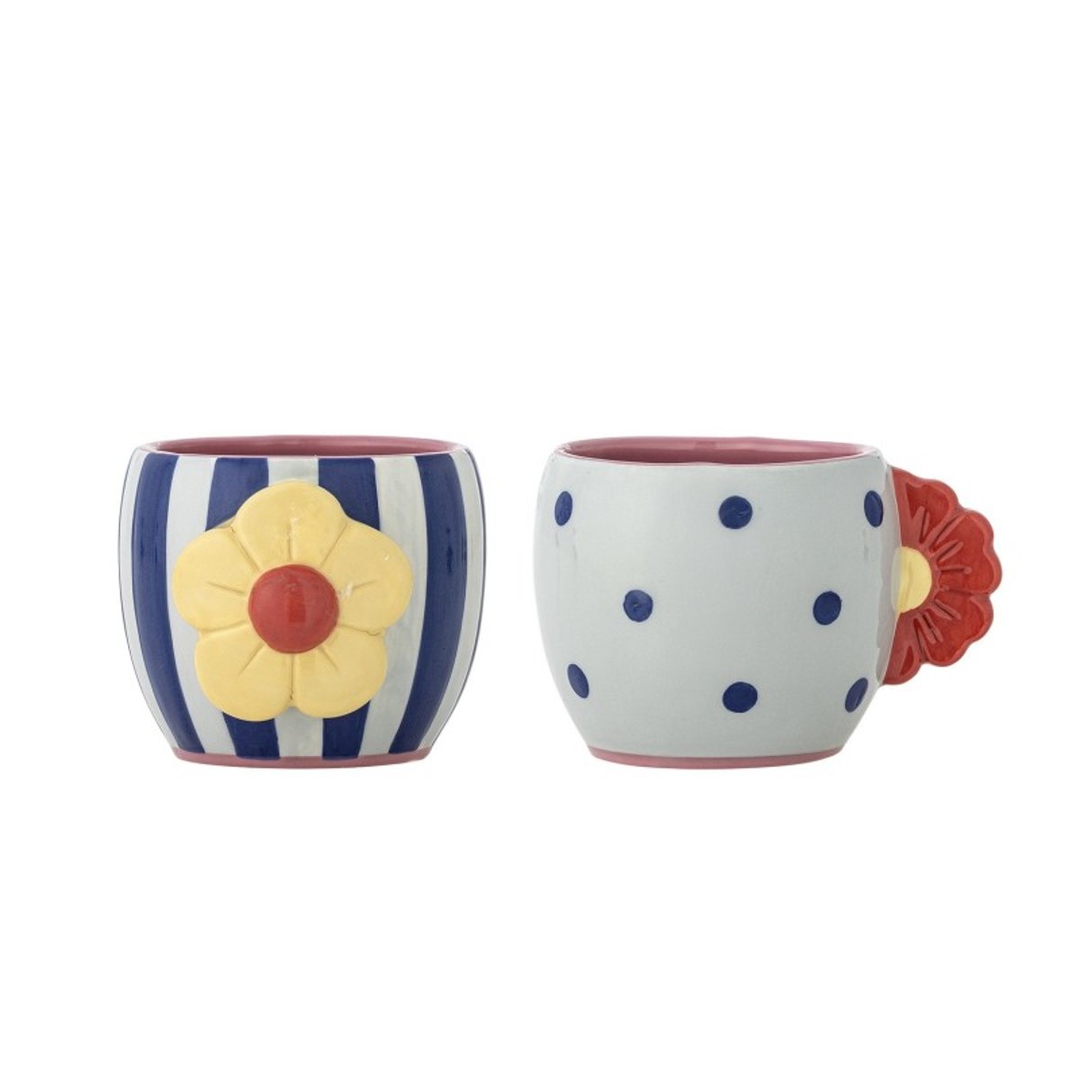 Set de 2 tasses fleurs rayures pois Haisy multicolore, BLOOMINGVILLE