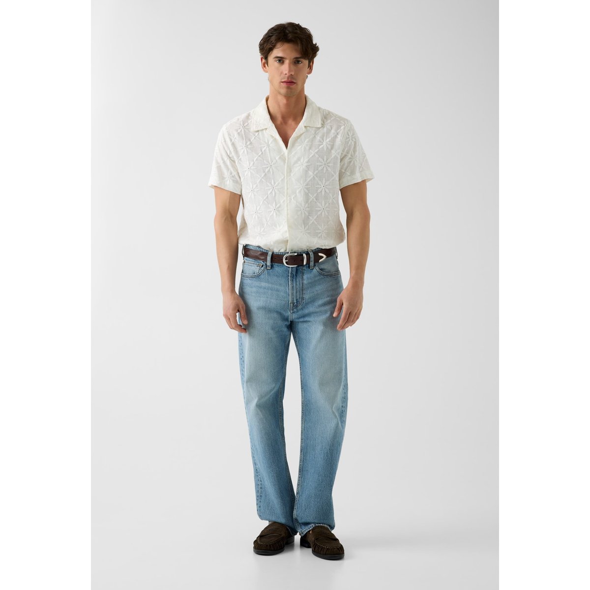 Chemise En Mélange De Lin blanc, GUESS