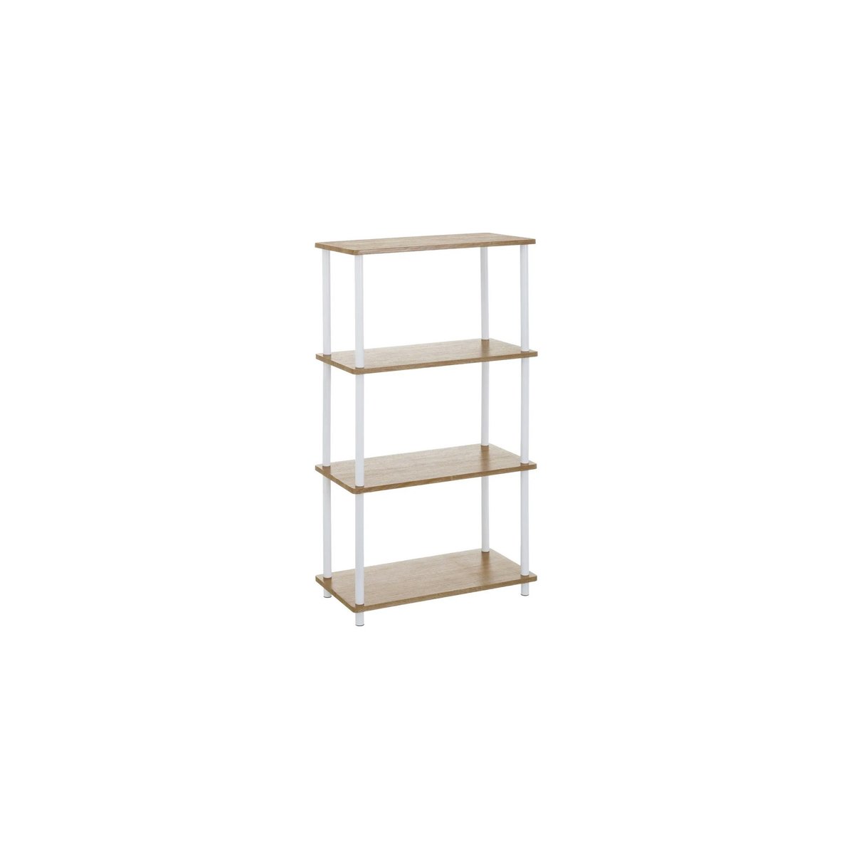 Étagère 4 plateaux en bois et métal blanc - 60x30x110cm bois, WADIGA
