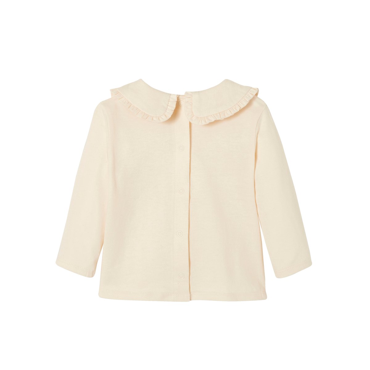 T-shirt bébé manches longues col claudine beige clair, VERTBAUDET