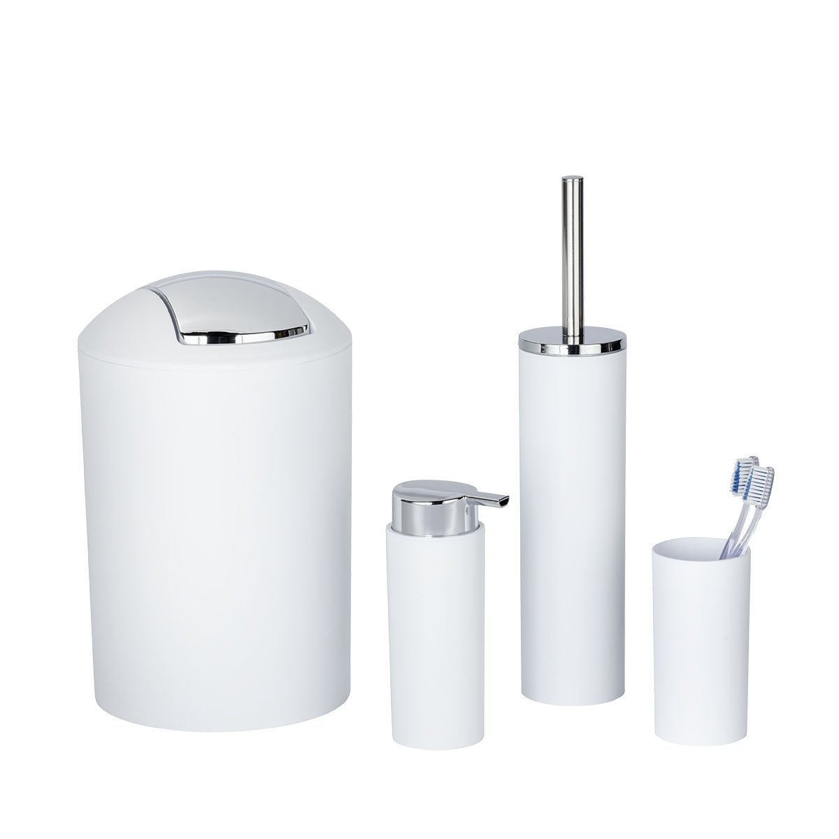 Ensemble accessoires de salle de bain CALVO blanc, WENKO