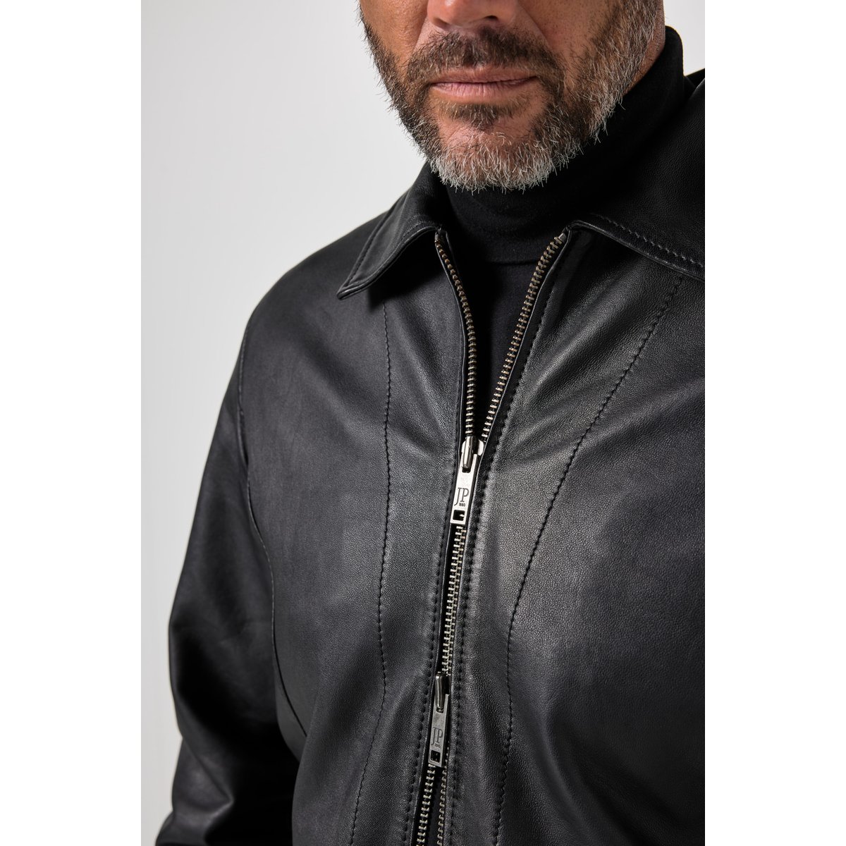 Veste en cuir nappa d'agneau noir, JP1880