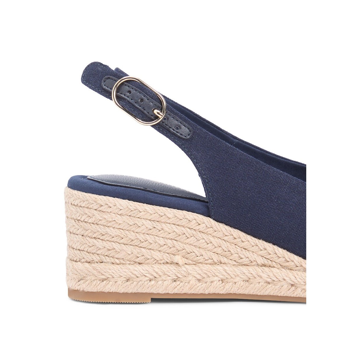 Slingback sandalen met sleehak marineblauw, TOMMY HILFIGER