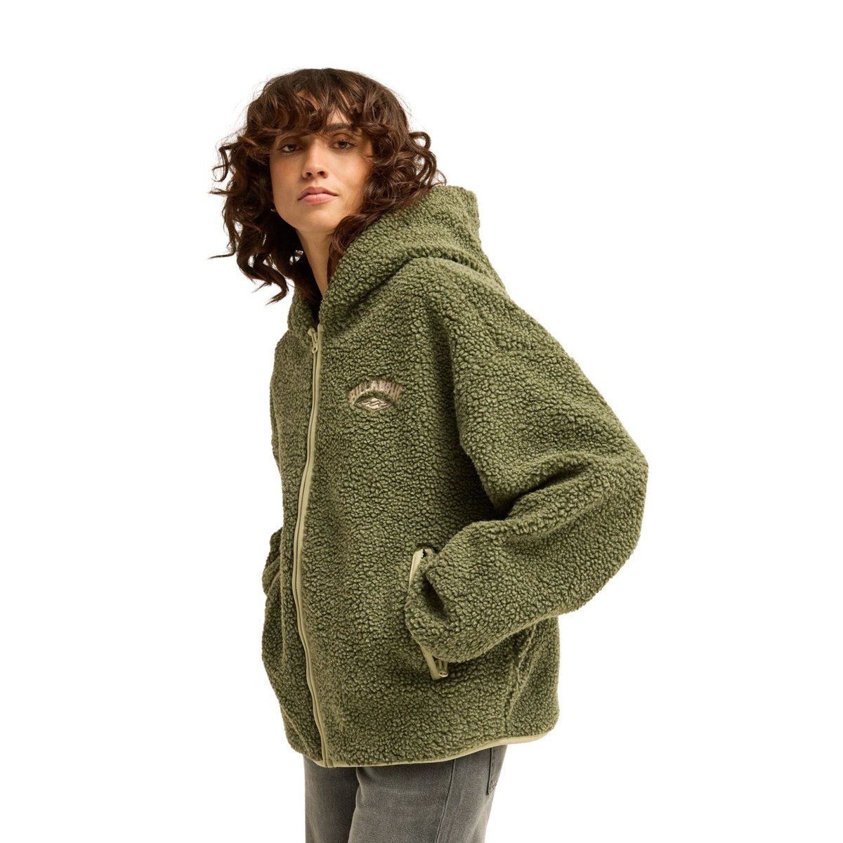 Polaire zippée en sherpa LIGHT WIND vert canteen, BILLABONG
