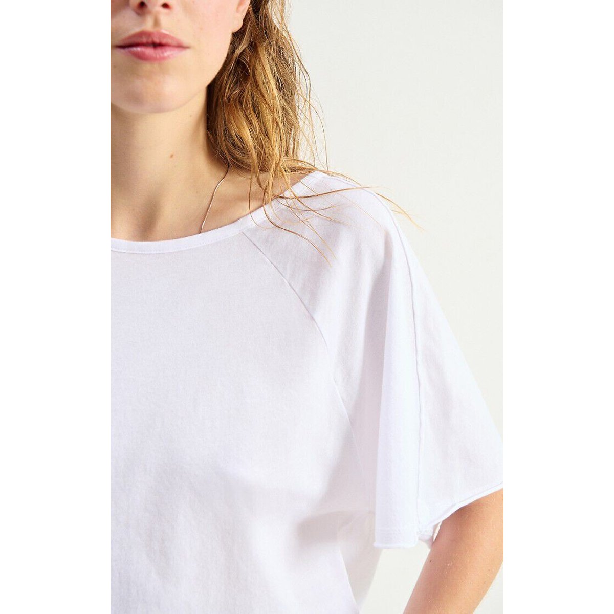 Apoly Boat Neck T-Shirt with Short Sleeves white, AMERICAN VINTAGE