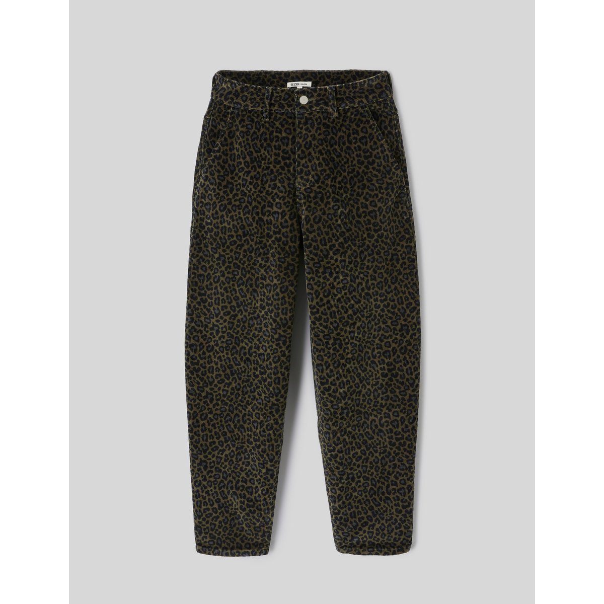 Pantalon imprimé coupe ballon vert kaki, BZB