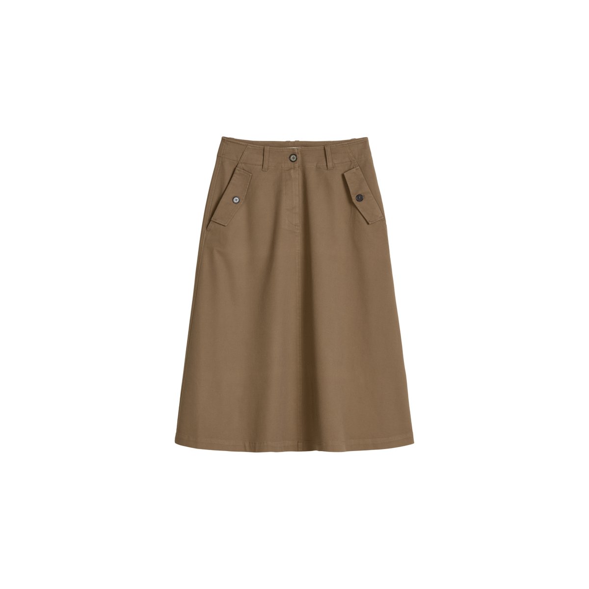 Jupe évasée, coupe classique en sergé doux marron, MARC O'POLO