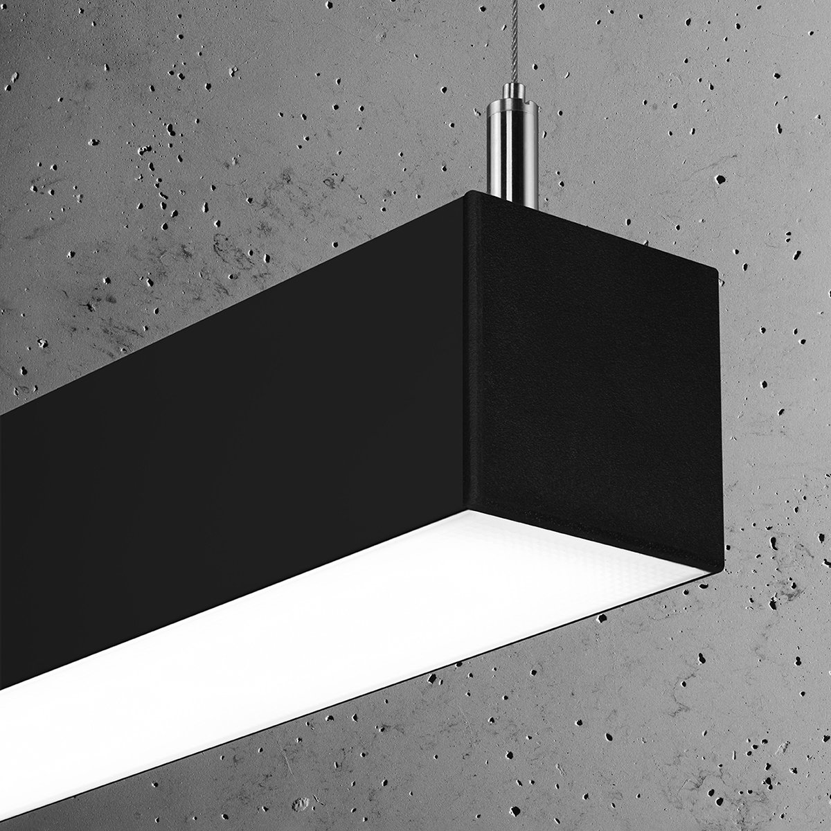 Suspension Aluminium Noir LED 1 Pinne noir, EDEN