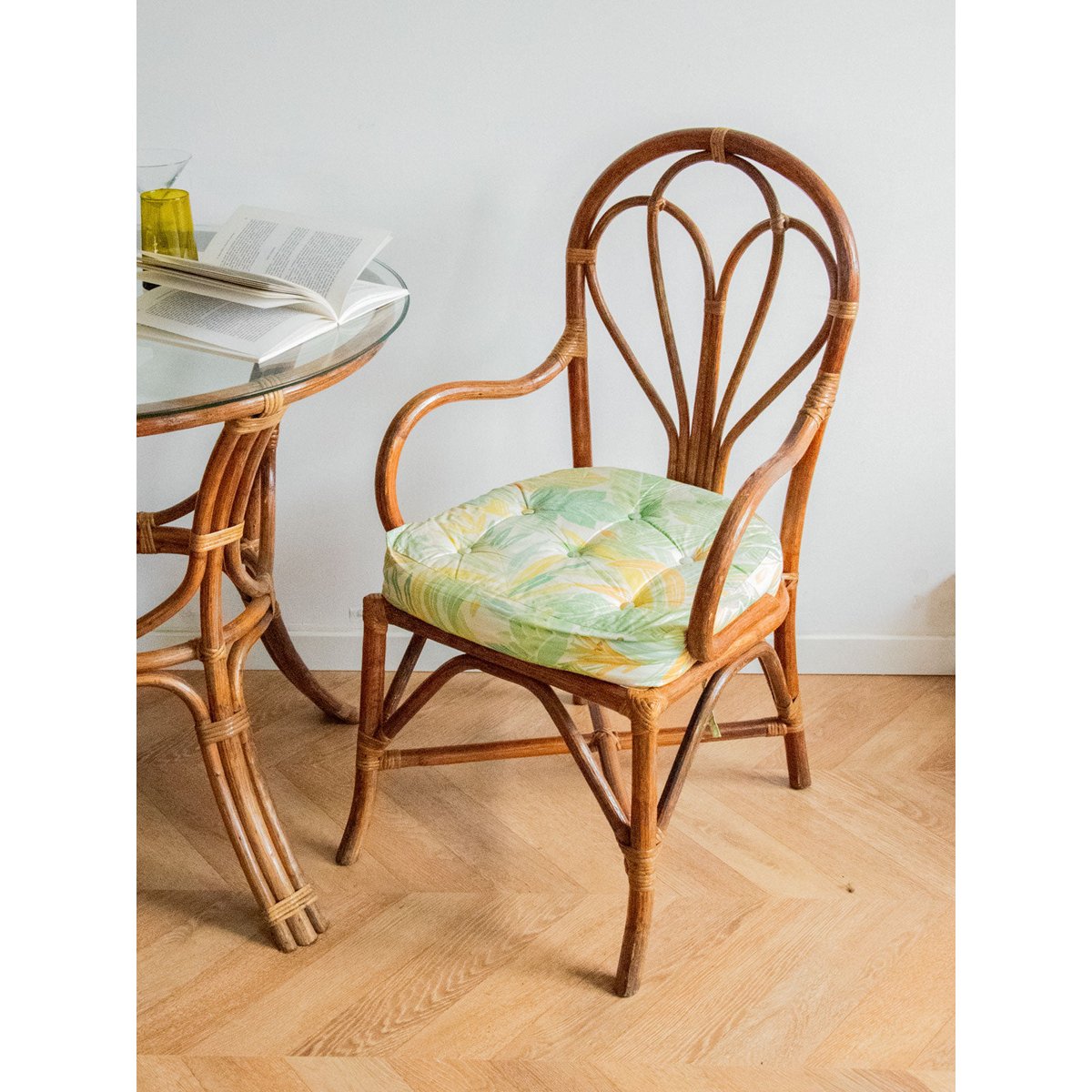 Grand fauteuil en rotin Ernest N°733 - Bon état multicolore, DEBONGOUT